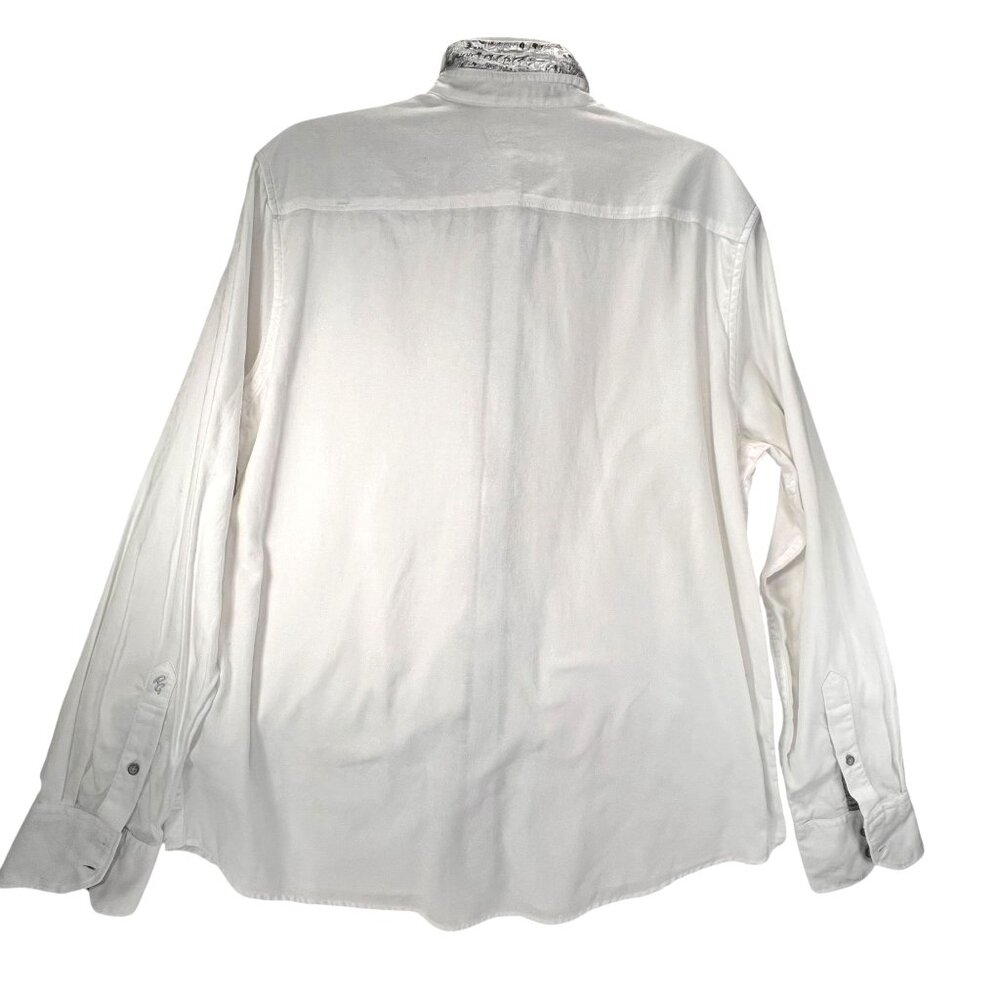 Robert Graham White Button Up LS Shirt Contrasting Collar Cuffs Classic - Picture 7 of 16